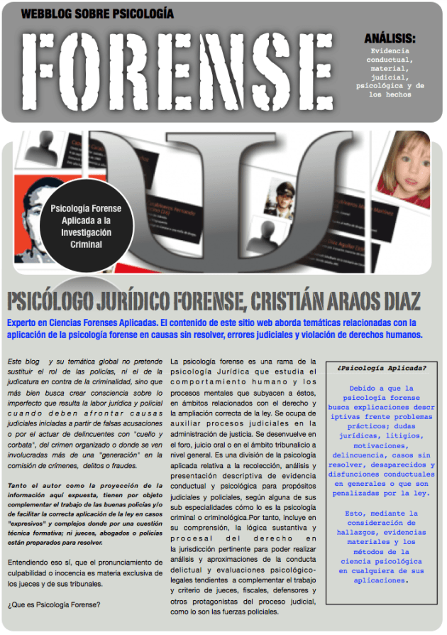 Análisis Conductual, Policías y Psicología Forense.