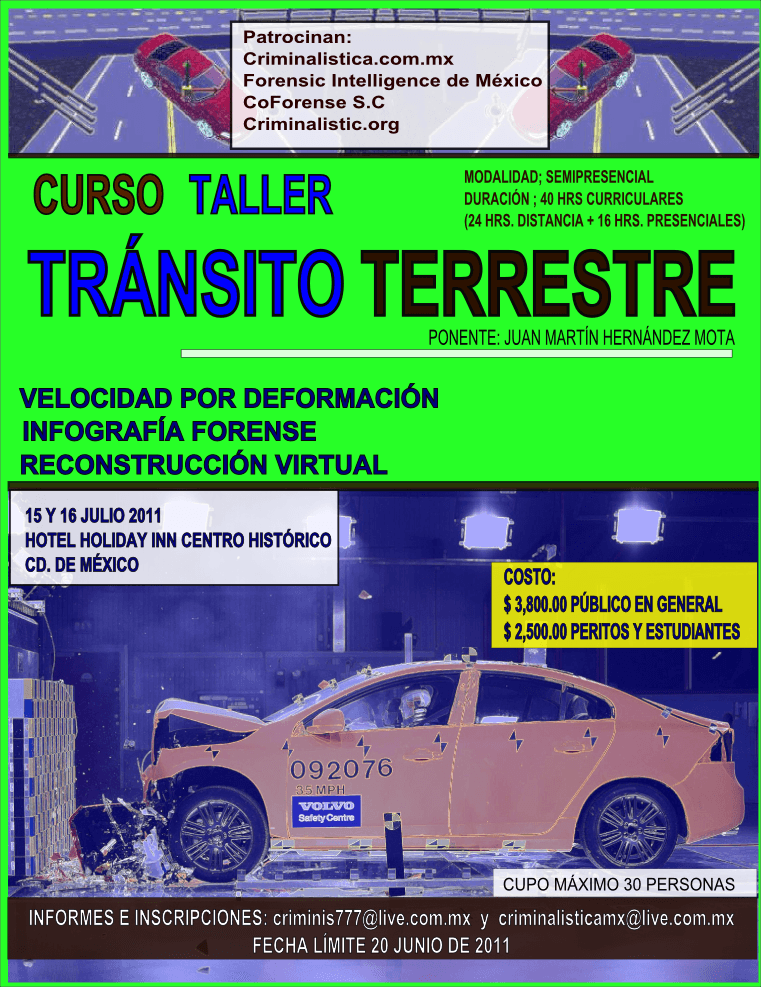 CURSO TALLER ACCIDENTOLOGÍA VIAL